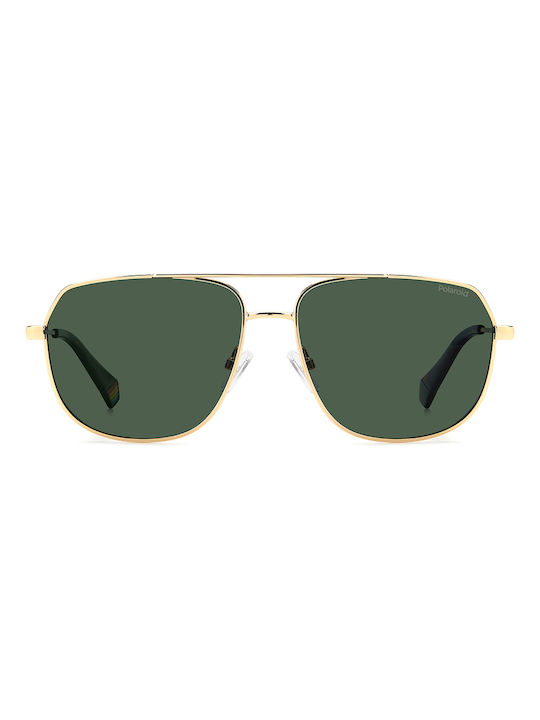 Polaroid Men's Sunglasses with Gold Metal Frame and Green Polarized Lens PLD6195/S/X J5G/UC