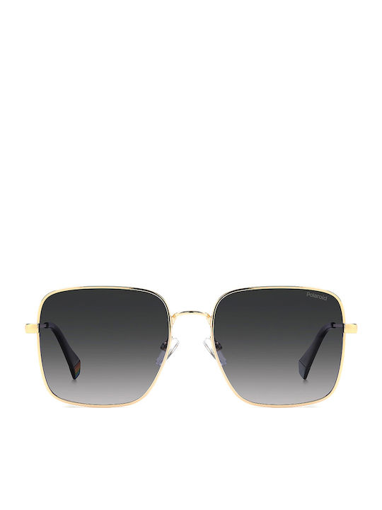 Polaroid Women's Sunglasses with Gold Metallic Frame and Grey Gradient Polarized Lenses PLD6194/S/X J5G/WJ