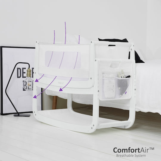 Snuz Λίκνο SnuzPod 4 White με Στρώμα και Πλαϊνό Άνοιγμα