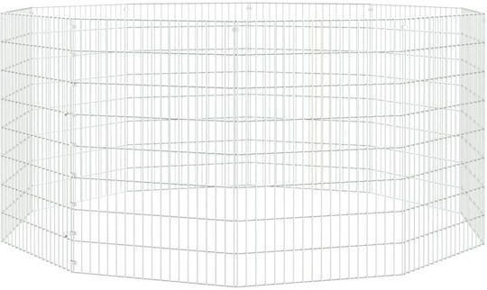 vidaXL 171579 Galvanized Steel Cage for Rabbits 10 Panels 54x54x80cm