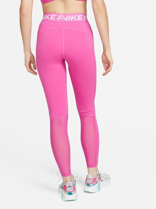 Nike Dri-Fit Training Γυναικείο Cropped Κολάν Ψηλόμεσο Ροζ