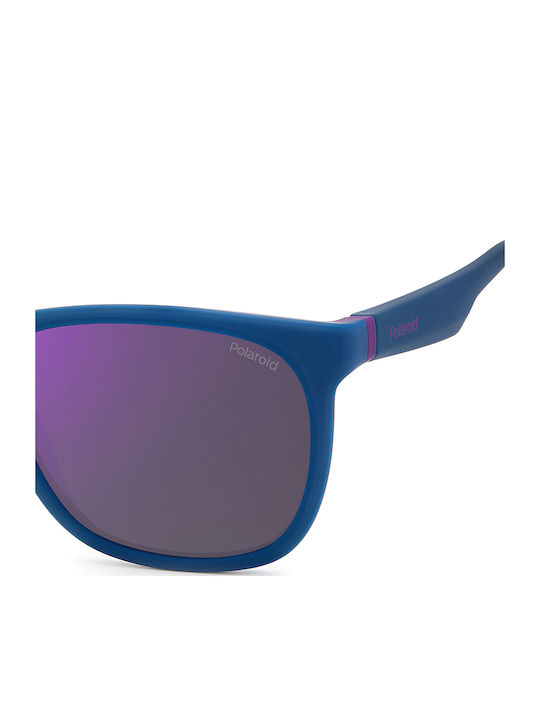Polaroid Unisex Sunglasses with Purple Plastic Frame and Purple Polarized Mirror Lens PLD2140/S 802/MF