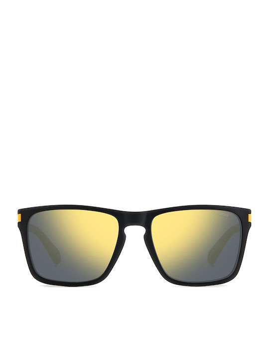 Polaroid Men's Sunglasses with Black Plastic Frame and Gold Polarized Mirror Lens PLD2139/S PGC/LM