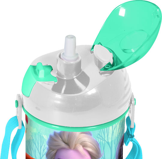 Stor Frozen Kinderflasche Gefroren Kunststoff mit Strohhalm 450ml