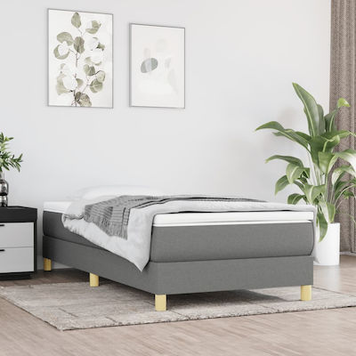 Bed Base Single made of Wood Dark Grey 80x200cm.