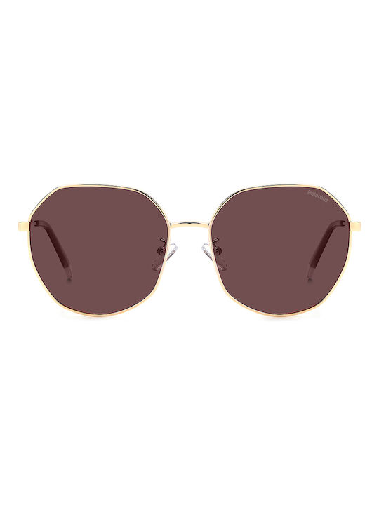 Polaroid PLD4140 G S X S9EKL Women's Sunglasses with Gold Metal Frame and Burgundy Polarized Lens PLD4140/G/S/X S9E/KL