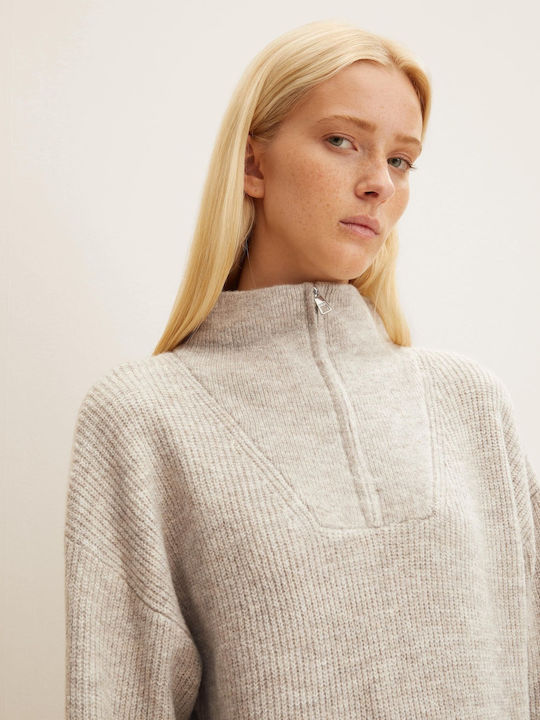 Midi Dress Turtleneck Beige