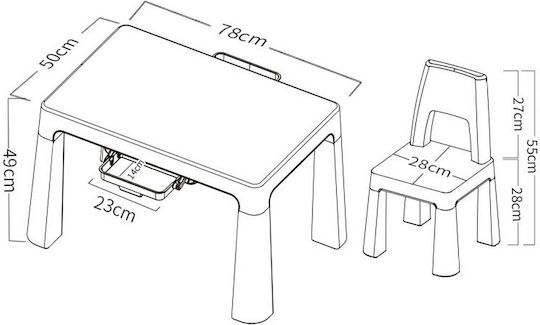 Kids Table and Chairs Set made of Plastic White / Pink FreeOn