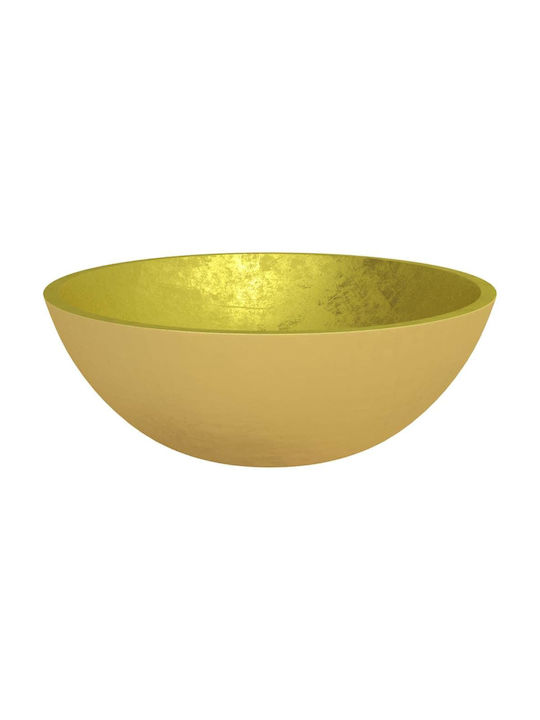 vidaXL Countertop Sink Glass 50x37x14cm Gold