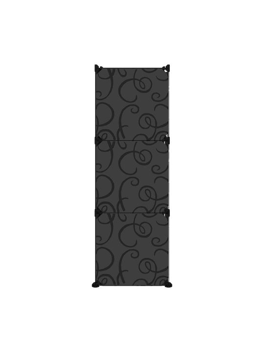 Plastic Shoe Organizer with 6 Shelves Black 84.5x31x93.5cm