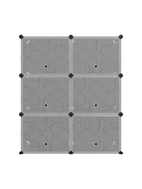 Plastic Shoe Organizer with 6 Shelves Black 84.5x31x93.5cm