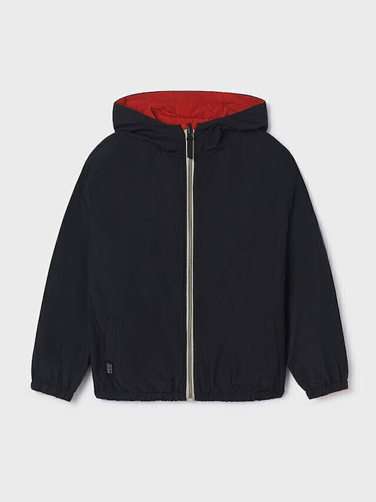 Kids' Casual Jacket Short Double Sided with Hood Red