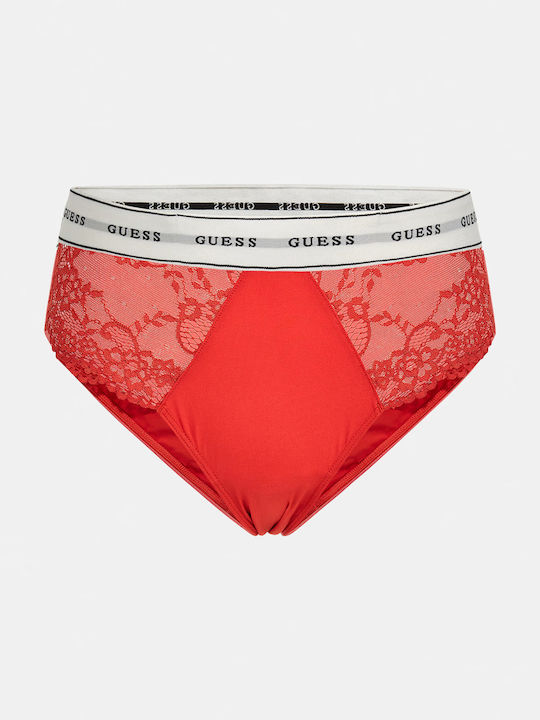 Women's Slip with Lace Red