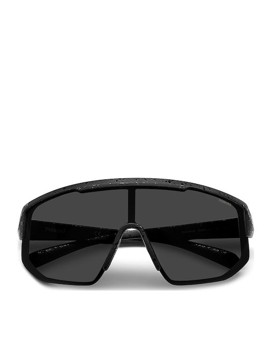 Polaroid Unisex Sunglasses With Black Horn-Rimmed Frame And Grey Polarized Lens PLD7047/S 003/M9
