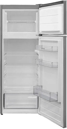 Vox Electronics Kühlschrank mit Doppeltür 213Es H144xB54xT57cm. Inox KG 2500 SF