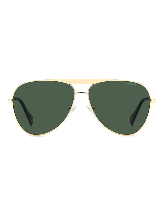 Polaroid Sonnenbrillen mit Gold Rahmen und Grün Polarisiert Linse PLD6200/S/X J5G/UC