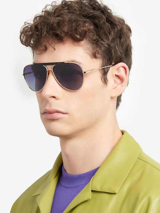 Polaroid Unisex Sunglasses With Gold Metallic Frame And Grey Gradient Polarized Lens PLD6200/S/X RHL/WJ