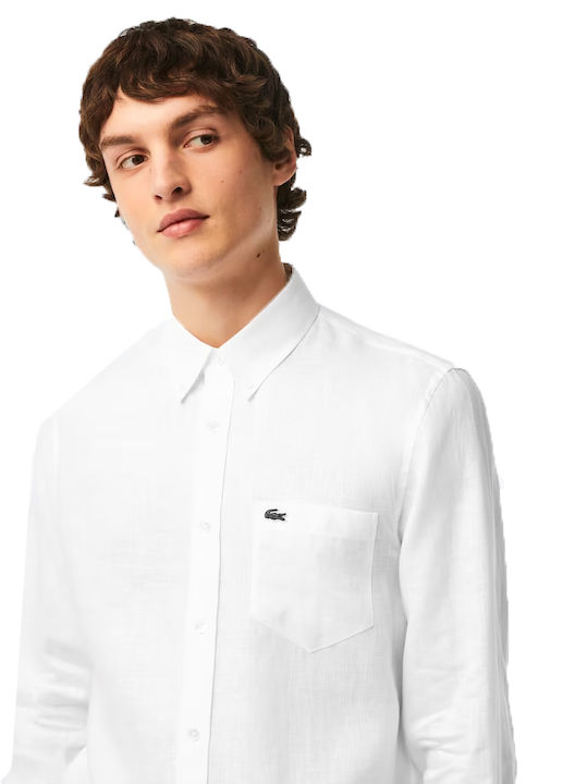 Long-sleeved Linen Shirt White