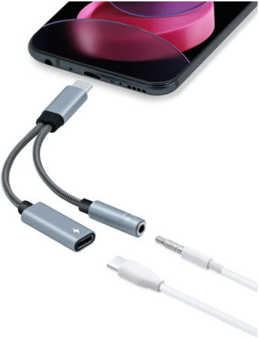 Конвертор USB-C Мъжки в 3.5мм / USB-C Женски Сребрист 1 Брой Duni/F10152K