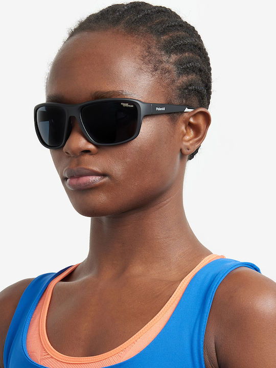 Polaroid Unisex Sunglasses with Black Plastic Frame and Black Polarized Lens PLD7049/S 003/E3