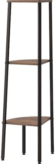 Corner Bookcase Dark Brown / Black 45.5x31.5x120cm