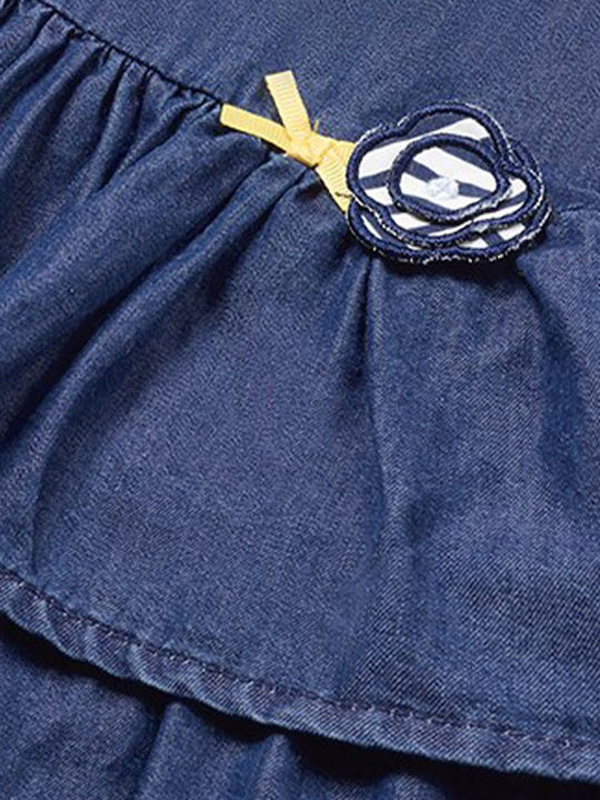 Kinderkleid Ärmellos Denim Blau
