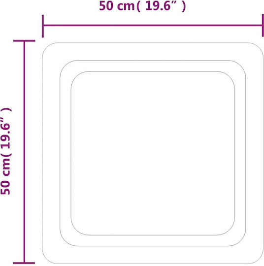 vidaXL Square Bathroom Mirror Led 50x50cm Transparent