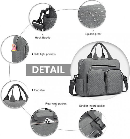 Kono Diaper Handbag Gray 32x12x26cm