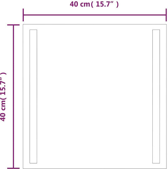 vidaXL Τετράγωνος Καθρέπτης Μπάνιου Led 40x40cm Διάφανος