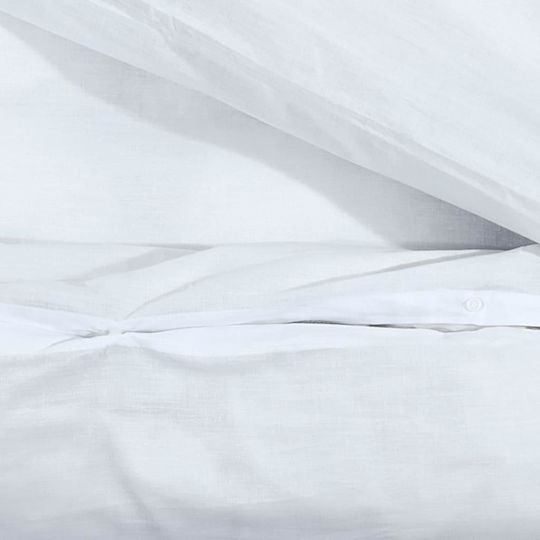 vidaXL Duvet Cover Set Cotton Queen with 2 Pillowcases 220x225 White