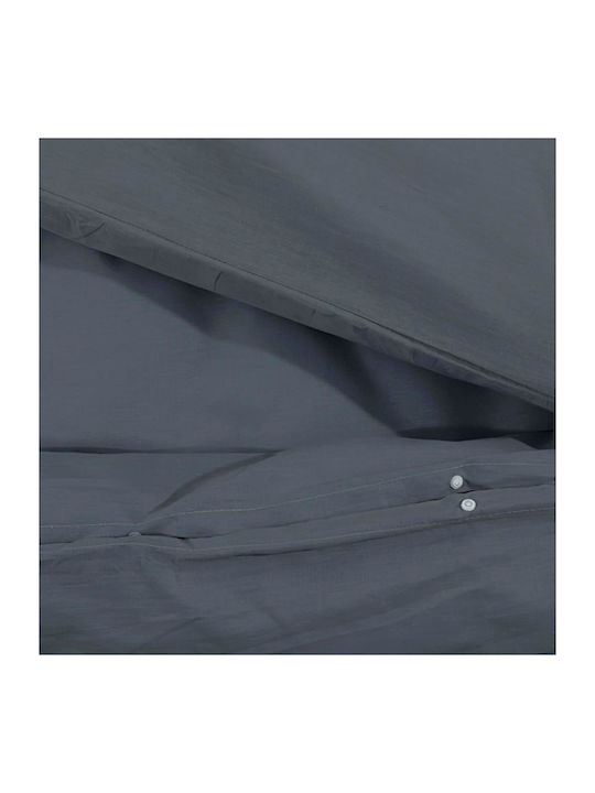 vidaXL Duvet Cover Set Double with 2 Pillowcases 200x200 Charcoal