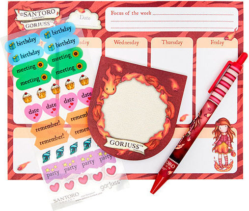 Santoro Fire in my Heart Kinder Schreibwarenset mit Notizbuch und Kugelschreiber