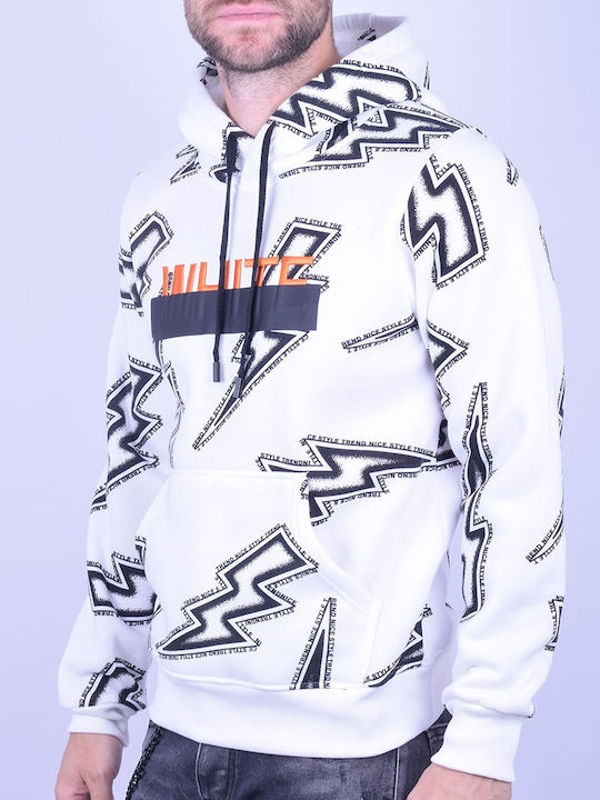 Men's hoodie with hoodie white White