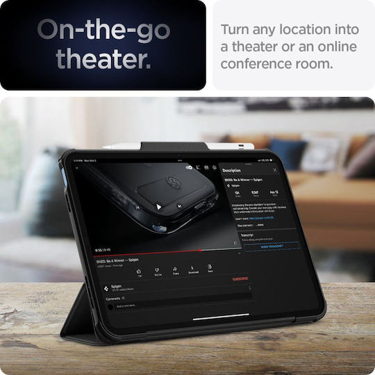 Spigen Rugged Armor Pro Flip Cover Ανθεκτική Μαύρη (iPad 2022 10.9'')