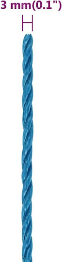 vidaXL Rope with Diameter 3mm and Length 250m Work Rope Blue 3mm 250m made of Polypropylene