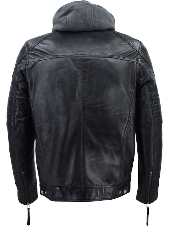 Δερμάτινα 100 Men's Winter Leather Jacket Black