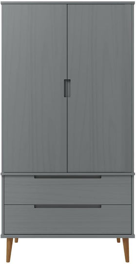 Doppeltür Kleiderschrank Grey 90x55x175cm