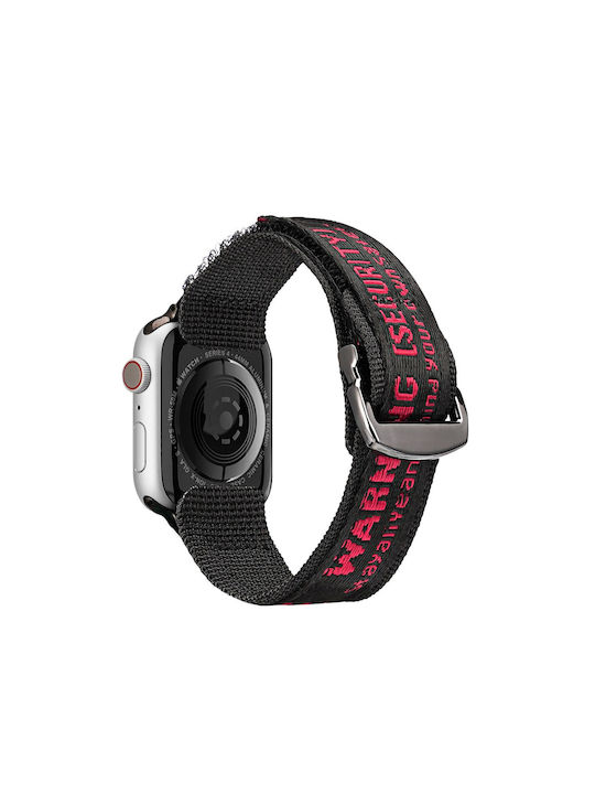 Dux Ducis Strap (Outdoor Version) Λουράκι Υφασμάτινο Black / Red (Apple Watch 42/44/45mm)