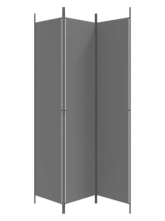 vidaXL Dekorativer Raumteiler Stoff mit 3 Paneelen Charcoal 150x220cm