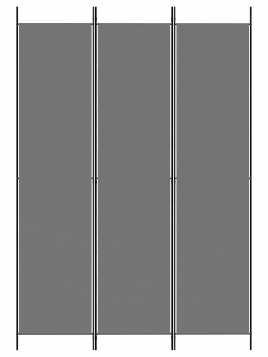 vidaXL Dekorativer Raumteiler Stoff mit 3 Paneelen Charcoal 150x220cm