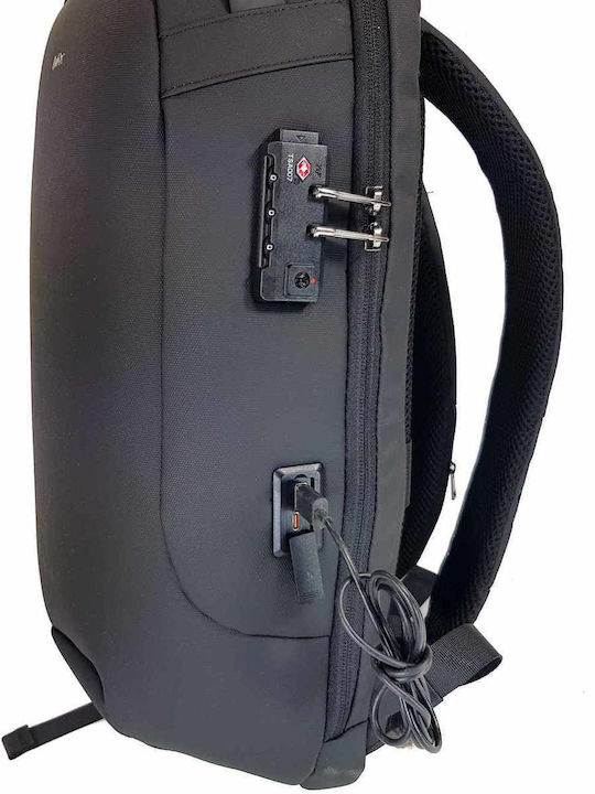 Lavor Τσάντα Πλάτης για Laptop 15.6" με Θύρα USB σε Μαύρο χρώμα 1-706