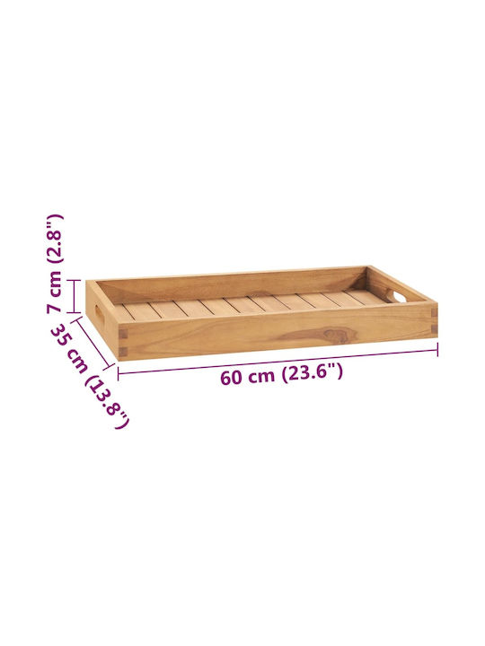 vidaXL Holz Rechteckig Serviertablett mit Griffen in Braun Farbe 60x35x7cm 315456 1Stück