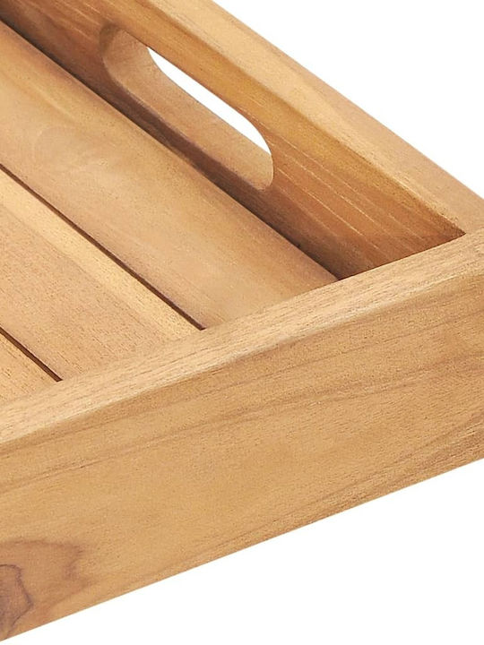 vidaXL Holz Rechteckig Serviertablett mit Griffen in Braun Farbe 60x35x7cm 315456 1Stück