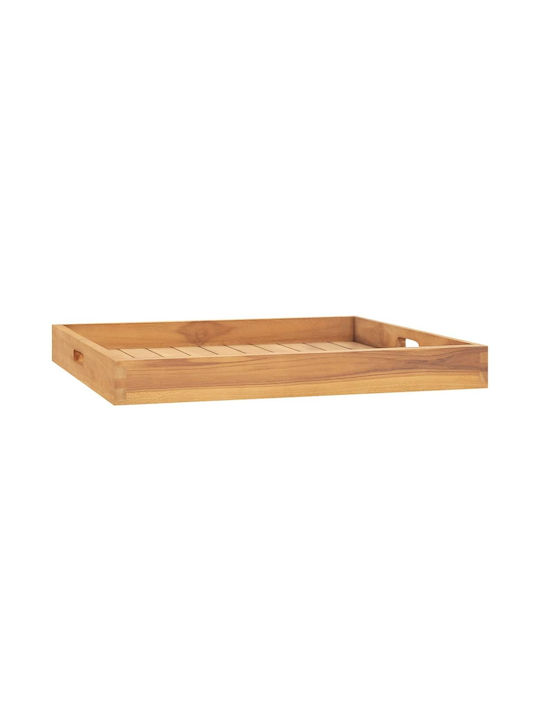 vidaXL Holz Rechteckig Serviertablett mit Griffen in Braun Farbe 60x60x7cm 315458 1Stück