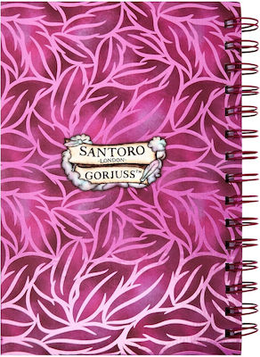 Santoro Dancing on Air Notebook Spiral 100 Sheets Purple