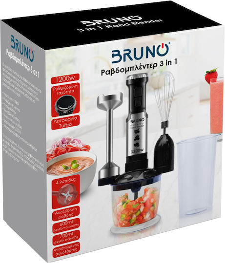 Bruno Hand Blender with Inox Rod 1200W Silver