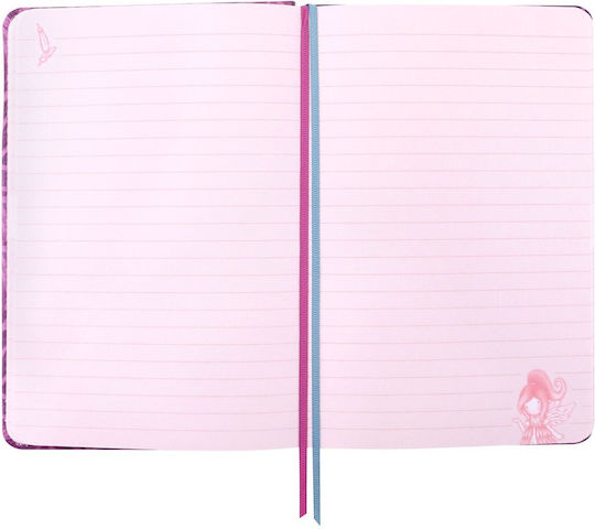 Santoro Dancing On Air Carnet Spiral 96 Foi Cu dungi cu Suport pentru Stilou Roz