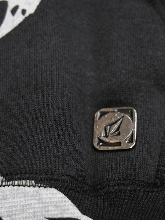 Volcom Cardigan pentru copii din material frotirat Bumbac cu glugă Negru