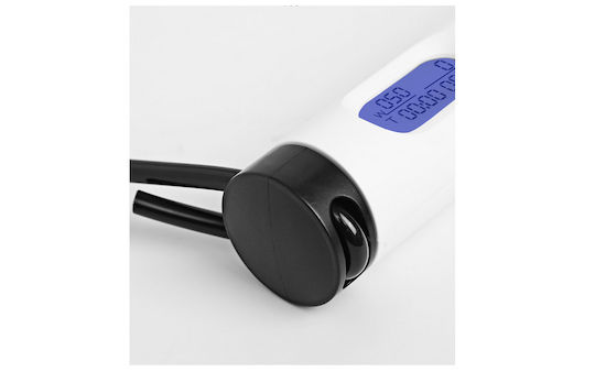 White Jump Rope with Meter and Adjustable Length