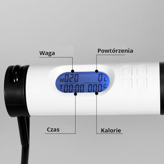 White Jump Rope with Meter and Adjustable Length